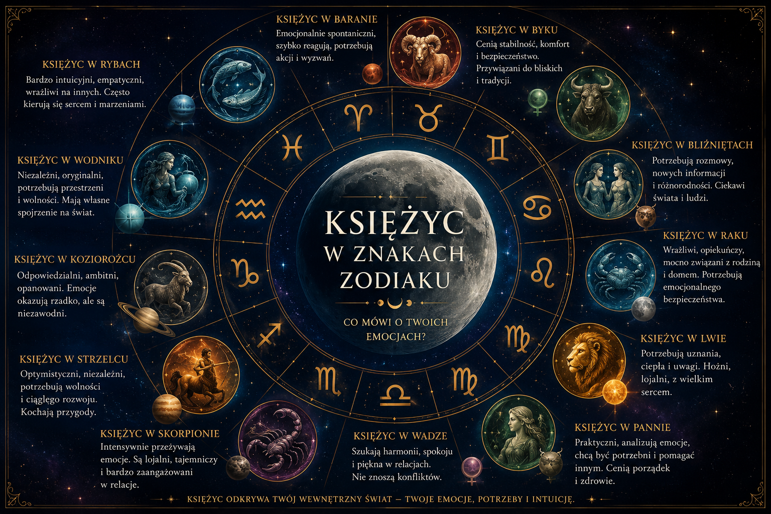 Księżyc w znakach zodiaku